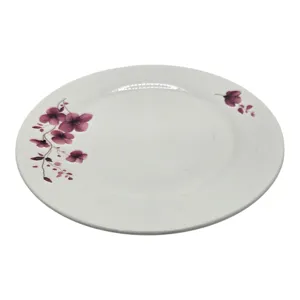 Farfurie Ceramică cu Orhidee, 23cm, (9"), Model Floral Elegant, pentru Servire