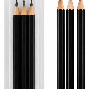 Set 3 Creioane Grafit HB, Corp Hexagonal, pentru Scris, Desen și Schițe, Negru-Gri