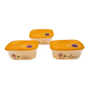 Set 3 Caserole cu Capac 1000 ml, Recipiente pentru Depozitare și Păstrare Alimente