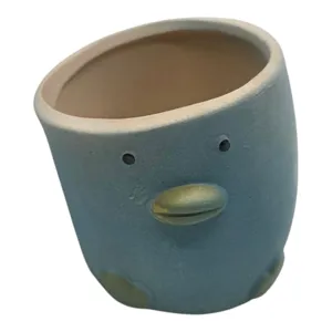 Ghiveci Mic Decorativ Asimetric din Ceramică, 7,5 × 7,5 cm, pentru Flori și Plante