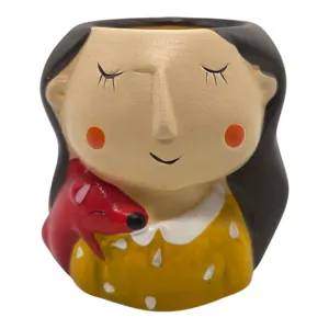 Ghiveci Ceramic Decorativ pentru Flori, Model Femeie, Multicolor