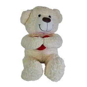 Jucărie de pluș ursuleț DUOGUO 65 cm cu inimă roșie, moale, decorativ, design realist, pentru copii și cadou