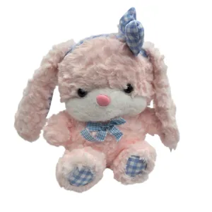 Jucărie Iepuraș de Pluș cu Urechi Lungi și Fundiță, Moale și Drăgălaș, 25 cm