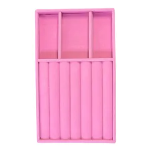 Organizator Bijuterii cu Suport Inele 21x12.5x2.5 cm Tavă Compartimentată Roz
