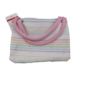 Geantă Termică  22 x 14 x 20 cm, cu Mânere de Transport, Model cu Dungi Multicolore, pentru Păstrarea Alimentelor și Băuturilor