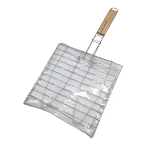 Suport Grătar Grill Plat Tip Clemă DUOGUO 23 cm pentru Pește, Legume și Carne