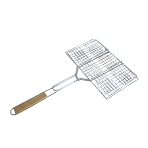 Suport Grătar Grill Plat Tip Clemă Duoguo 37 cm, Accesoriu pentru Fixare și Întoarcere Alimente la Grătar