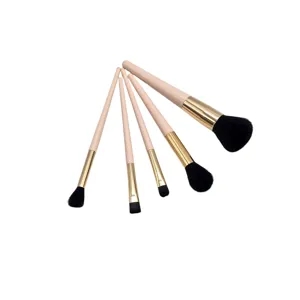 Set 5 Pensule de Machiaj Profesionale pentru Față și Ochi, Peri Moi, Mâner Ergonomic