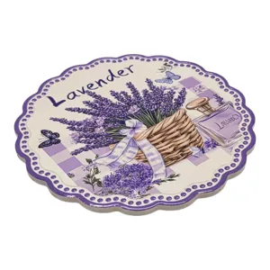 Blat Decorativ 20 x 20 cm cu Model Lavandă, Design Floral Elegant pentru Masă și Bucătărie