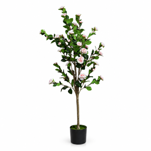 CAMELIE PLANTĂ ARTIFICIALĂ ÎN GHIVECI DUOGUO 160 CM – Copac Decorativ pentru Living, Hol, Birou, Recepție și Spații Comerciale