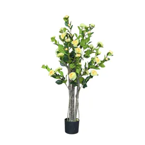 CAMELIE PLANTĂ ARTIFICIALĂ ÎN GHIVECI DUOGUO 130 CM – Arbore Decorativ Premium pentru Living, Hol, Birou, Recepție și Spații Comerciale