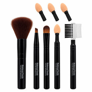 Set 8 Pensule și Aplicatoare pentru Machiaj, Accesorii Cosmetice pentru Față, Ochi și Sprâncene