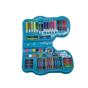 Set de Colorat și Desenat pentru Copii, 70 Piese, Trusă Creativă cu Carioci, Creioane Colorate, Acuarele și Accesorii de Desen, Cutie cu Mâner, Modele Mixte