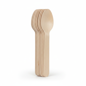 Set 30 Lingurițe din Lemn 11 cm, Tacâmuri de Unică Folosință pentru Desert, Cafea și Evenimente