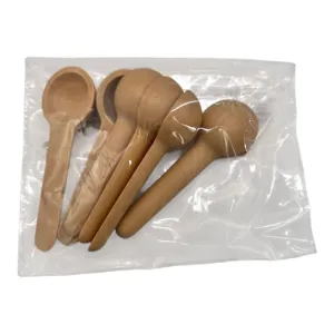 Set 6 Mini Lingurițe din Lemn pentru Condimente și Sare, 7,5 cm