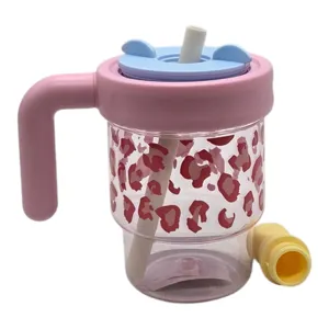Sticlă de Apă din Plastic, Capacitate 650 ml, Reutilizabilă și Ușor de Transportat