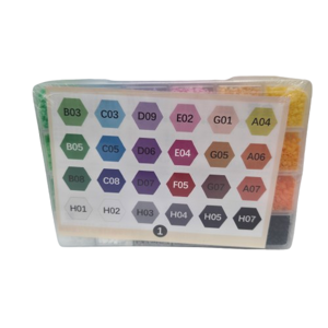 Set 8000 Mărgele Termoadezive pentru Activități Creative și Decorațiuni DIY, 24 Culori, 1,5 mm, Cutie Organizatoare cu Compartimente