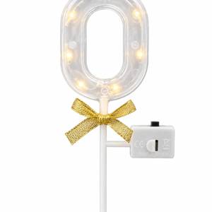 Accesoriu Decorativ pentru Tort în Formă de Cifră cu Iluminare LED, 23 x 4,5 cm