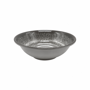 Bol din Plastic, 22 x 7 cm, 260 g, Model Circular Texturat, Culoare Gri, pentru Servirea Alimentelor