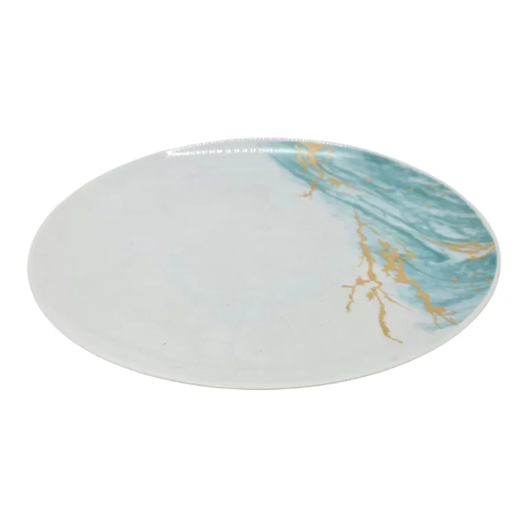 Platou Rotund Blue Marble Home Class, 12" Model Marmorat