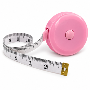 Centimetru de Croitorie Retractabil, Ruletă Flexibilă pentru Măsurători Corporale și Textile, cu Buton de Retragere, Roz