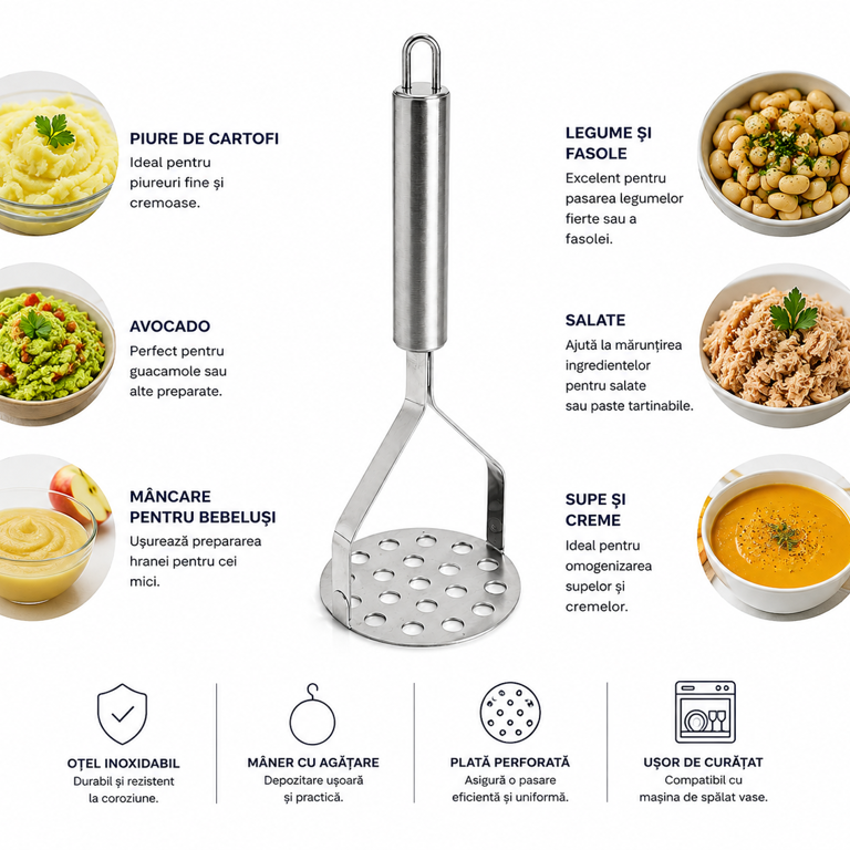 ZDROBITOR CARTOFI INOX 26.5*8.5*3CM 