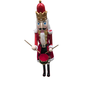 Decorațiune de Crăciun Soldățel Spărgătorul de Nuci cu Tobă, Lumini LED și Muzică, 150 cm, Roșu și Auriu