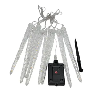 Instalație Luminoasă de Crăciun Tip Țurțuri, 28 cm, Efect Ploaie de Stele, 22 LED-uri, Lungime 3 m