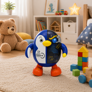 Jucărie Pinguin Dansator cu Lumini și Sunete, Model Robot Interactiv, Efecte Luminoase și Mișcare, pentru Copii