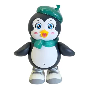 Jucărie Pinguin Dansator Interactiv cu Efecte Luminoase și Sonore, Figurina Electrică pentru Copii