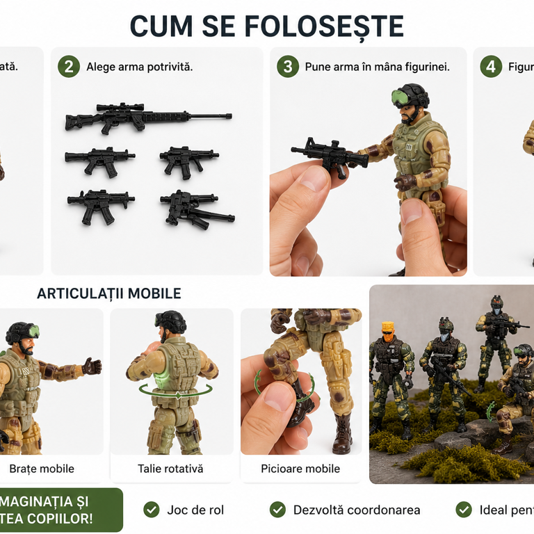 SET 6 JUCARII SOLDATI CU ARME