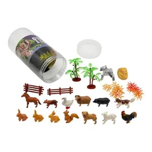 SET FIGURINE ANIMALE DOMESTICE CU ACCESORII PENTRU FERMĂ ȘI JOACĂ EDUCATIVĂ