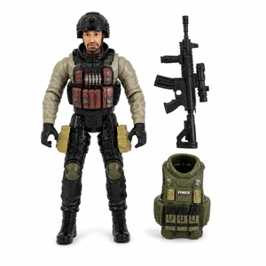 Figurină Polițist Operațiuni Speciale cu Accesorii Tactice, Jucărie de Acțiune pentru Copii, Model 1:8, Multicolor