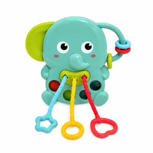 Jucărie Interactivă pentru Bebeluși Model Elefant, Jucărie Educativă cu Inele și Activități pentru Dezvoltarea Motricității