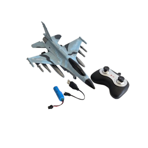 Avion Militar cu Telecomandă 1:18, Control Direcțional, Încărcare USB, Disponibil în Mai multe Culori