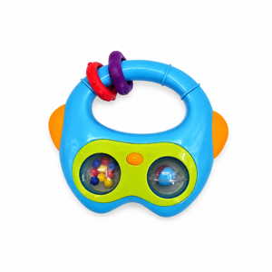 Jucărie Zornăitoare pentru Bebeluși cu Mâner Ergonomic, Inele Colorate și Biluțe Mobile, Jucărie Senzorială pentru Dezvoltarea Motricității
