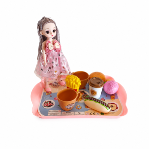 Set Accesorii Bucătărie cu Păpușă Inclusă, Jucărie de Rol pentru Copii, Ustensile și Elemente de Gătit Interactive, Disponibil în Mai Multe Culori