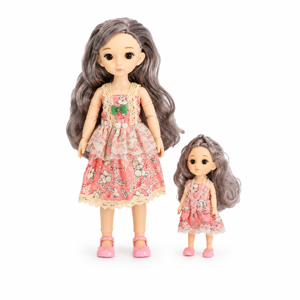 Set 2 Mini Păpuși cu Articulații, Jucării Interactive pentru Copii, Figurine Articulate pentru Joc de Rol, Disponibile în Mai Multe Culori