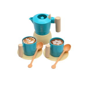 Jucărie Set Veselă cu Ceainic, Cești, Farfurioare și Gustări, Accesorii pentru Servirea Cafelei și Ceaiului