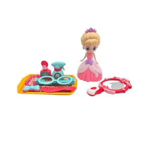 Set Păpușă Prințesă cu Accesorii de Înfrumusețare și Oglindă, Jucărie pentru Copii