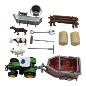 Jucărie Set Fermă cu Tractor, Remorcă pentru Animale, Figurine și Accesorii, Diferite Modele