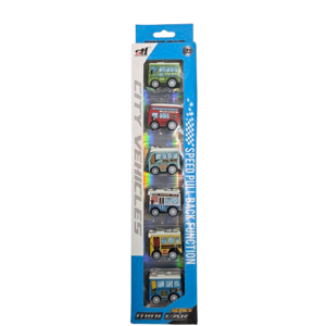 Set 6 Mașinuțe Metalice de Jucărie, Modele Autobuze Urbane și Școlare, Culori Variate, Vehicule în Miniatură pentru Copii