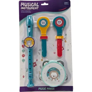 Jucărie Set 4 Instrumente Muzicale pentru Copii, Joc Muzical Educativ și Distractiv