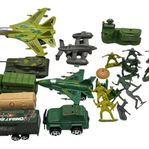 Jucărie Set Militar cu Figurine Soldăței și Mașinuțe de Armată, Accesorii de Joacă pentru Copii 