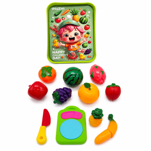 Jucărie Set de Tăiat Fructe Asortate cu Accesorii, Joc Educativ de Rol pentru Copii