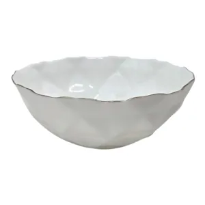 Bol Home Class White Gold Rim, 6.5 Inch, Design Elegant cu Margine Aurie