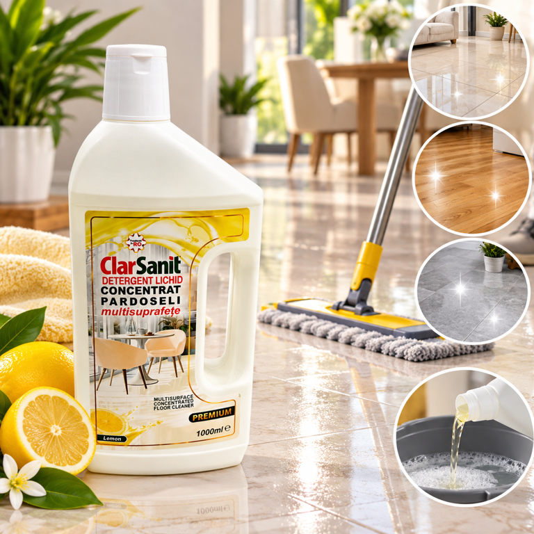 Detergent pentru Pardoseli ClarSanit, Aromă de Lămâie, 1000 ml