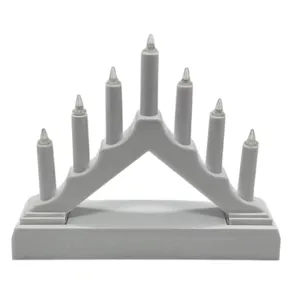 Decorațiune de Crăciun cu 7 Lumânări și Lumină LED, Ornament Festiv pentru Interior