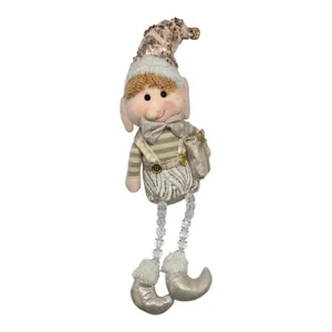 Decorațiune de Crăciun Spiriduș cu Picioare Lungi, Figurină Decorativă pentru Sărbători, 54 cm