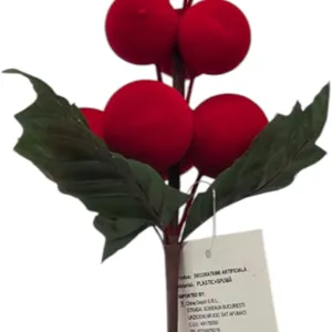 Crenguță Artificială Decorativă de Crăciun 26 cm, Ornament Festiv pentru Casă, Masă și Aranjamente de Sărbători